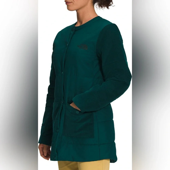 The North Face Women's Harway Collarless Midi Jacket NEW Ponderosa Green - Picture 3 of 8